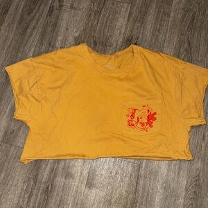 Aerie Mustard Yellow MTV Graphic cropped short sleeve T-Shirt